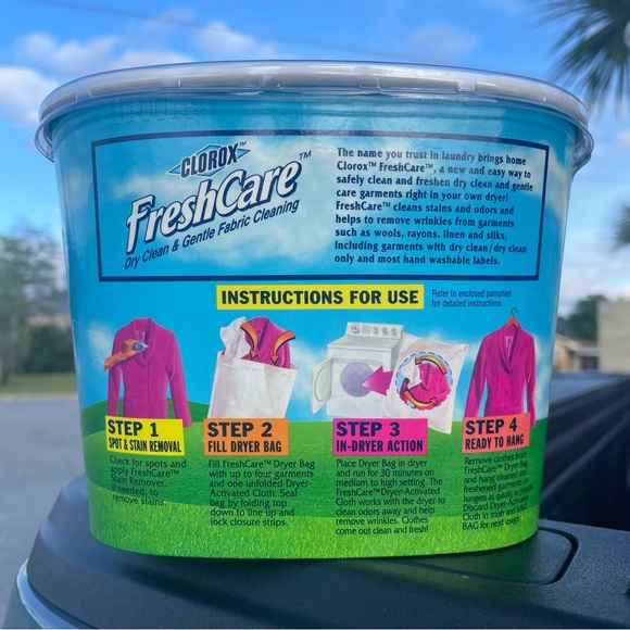 Clorox Fresh Care At Home Dry Cleaning Kit Color Safe 4 Dryer Loads Unopened - Picture 3 of 5